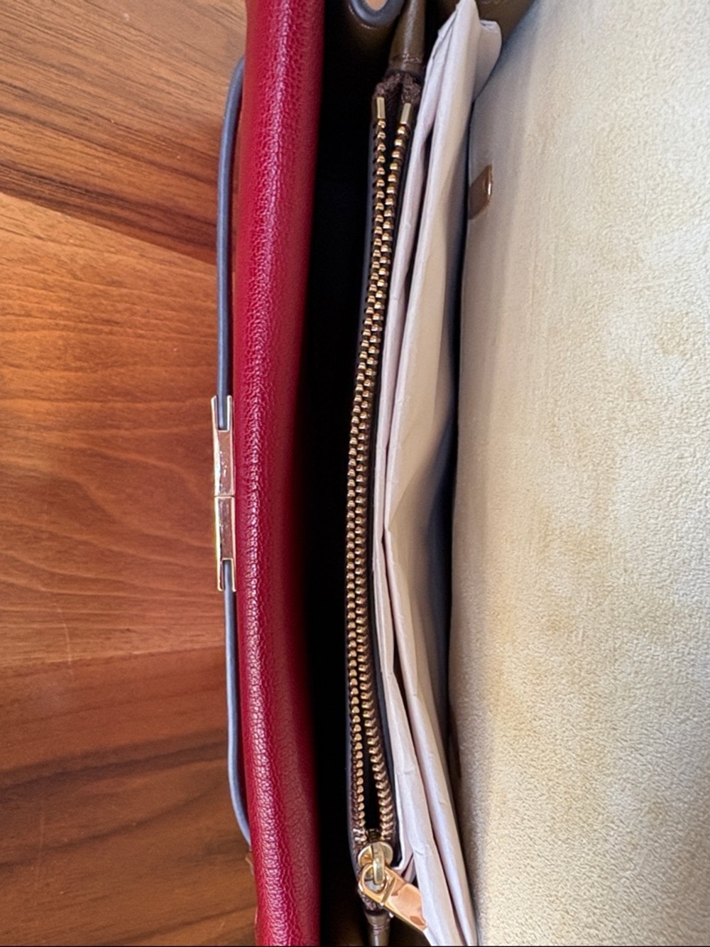 Tory Burch Red Leather Crossbody with Gold Hardware - Picture 14 of 16